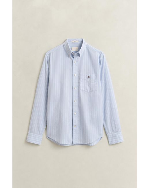 Gant Blue Striped Classic Poplin Shirt for men