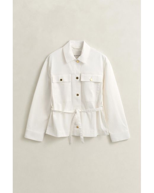 Gant Natural Denim Tie Jacket Eggshell