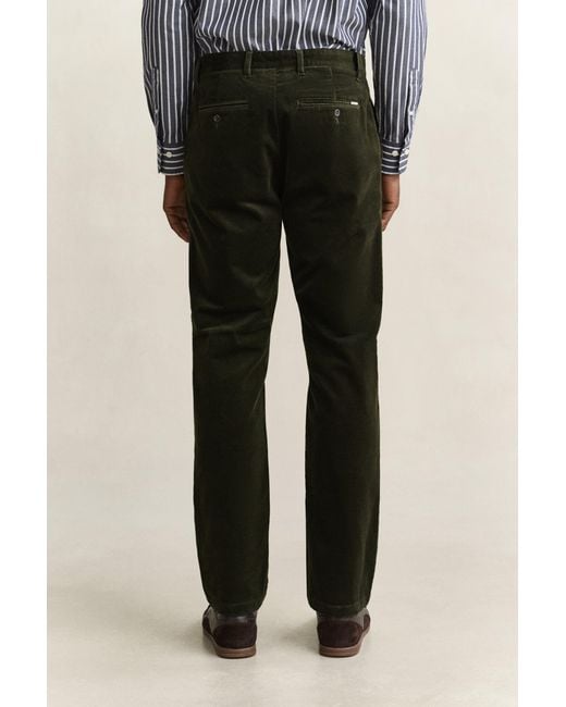 Gant Green Regular Corduroy Chinos Dark Moss for men