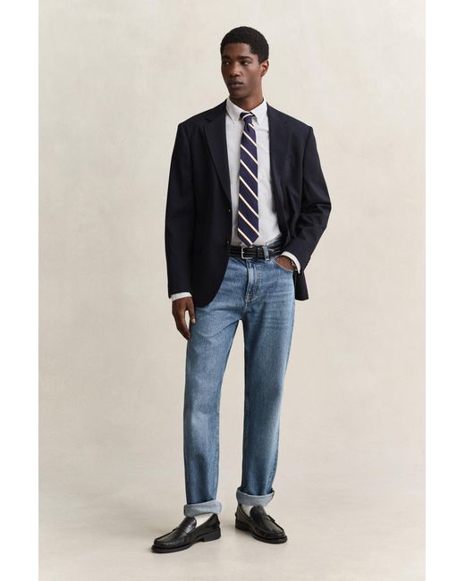 Gant Blue Regular Fit Pinpoint Oxford Shirt for men