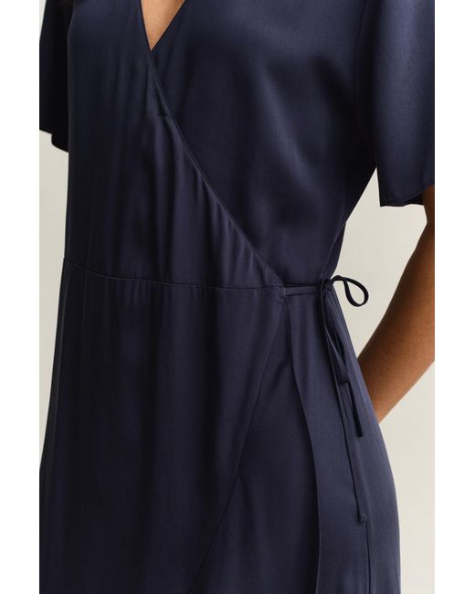 Gant Blue Frilly Wrap Dress Evening