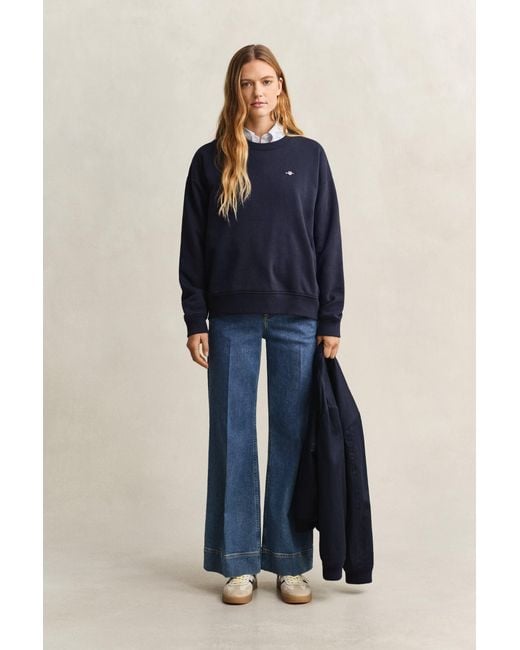 Gant Blue Shield Crew Neck Sweatshirt