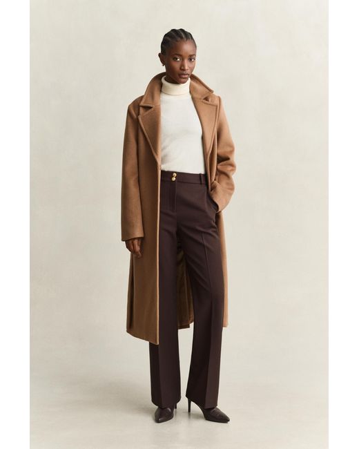 Gant Natural Wool Cotton Turtleneck Sweater Cream