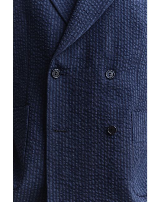 Gant Blue Seersucker Suit Jacket Mid for men