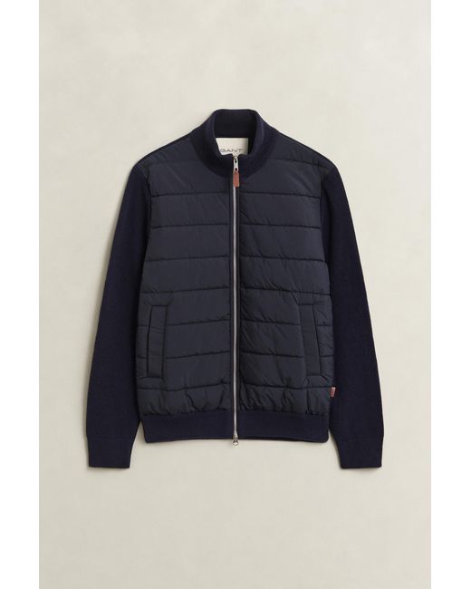 Gant Blue Hybrid Zip Cardigan Evening for men