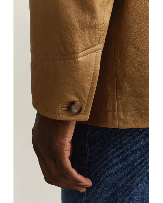 Gant Natural Leather Decker Jacket Warm for men