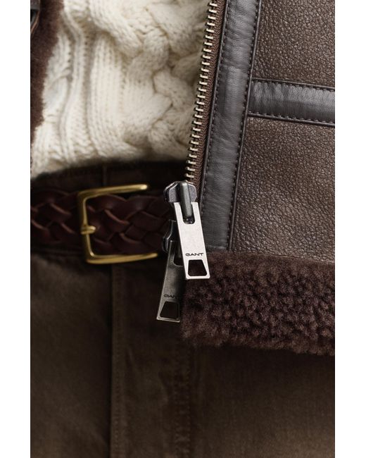 Gant Brown Shearling Jacket for men