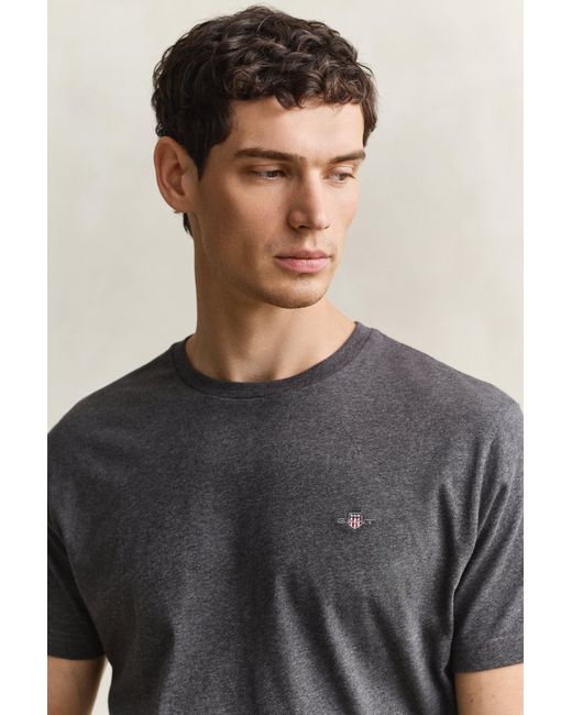 Gant Gray Regular Fit Shield T-Shirt for men