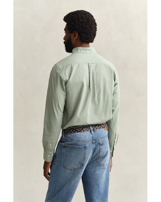 Gant Green Gingham Classic Poplin Shirt for men