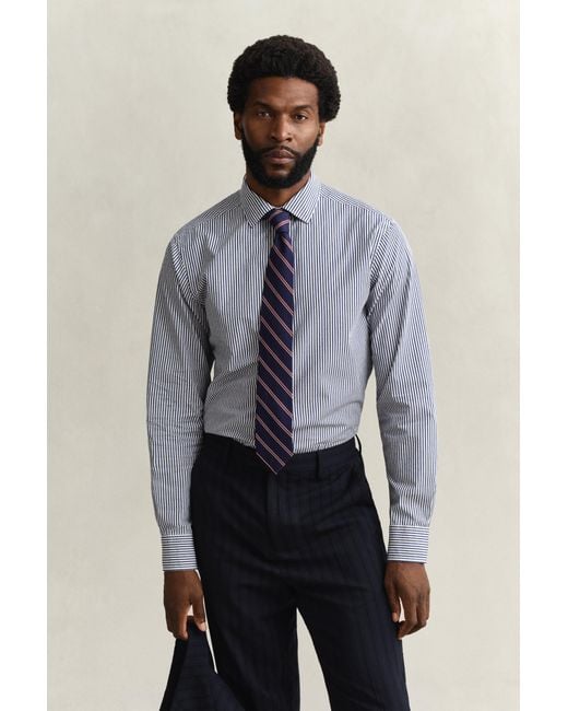 Gant Blue Fil Coupé Shirt Rich for men