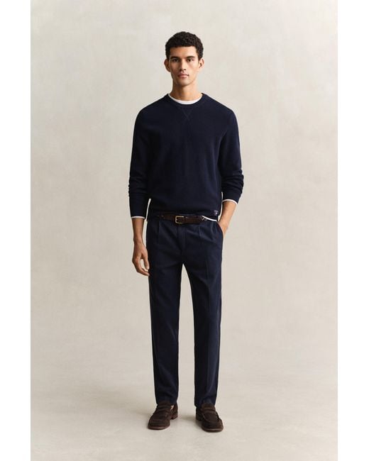 Gant Blue Lyocell Blend Pants Evening for men