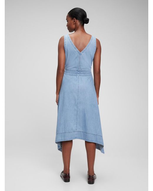 Gap Tie-waist Midi Denim Dress With 