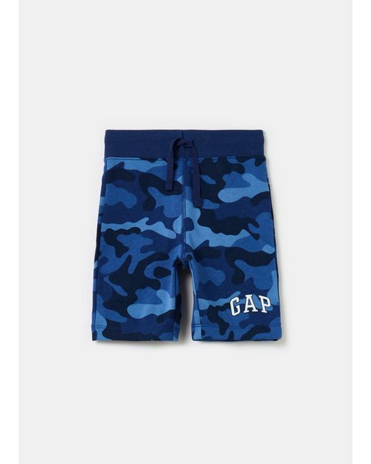 Shorts in felpa camouflage stampa logo di Gap in Blue