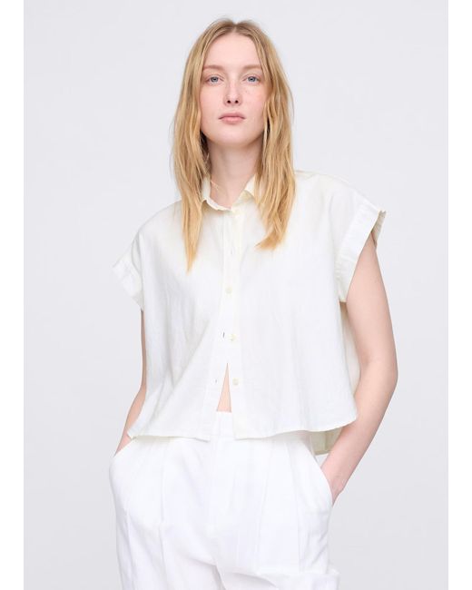 Camicia senza maniche in lino e viscosa di Gap in White