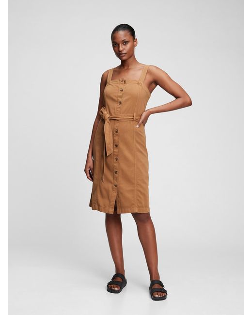 gap button front dress