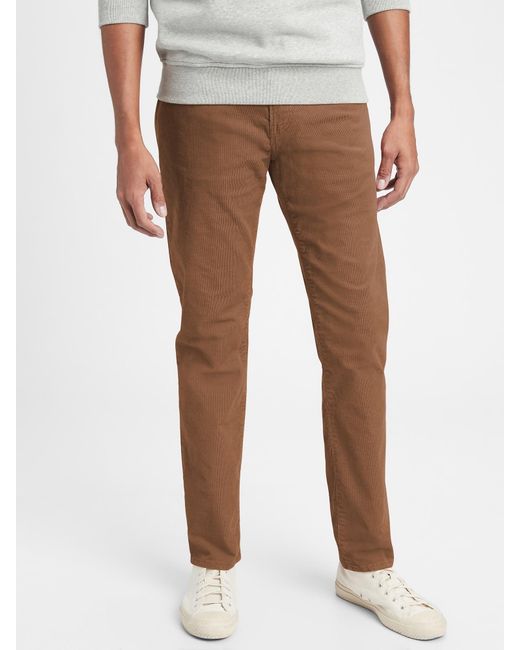Gap Corduroy Skinny Jeans With Flex in Brown for Men - Lyst