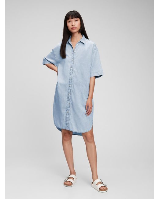 Gap Denim Shirtdress With Washwell in 