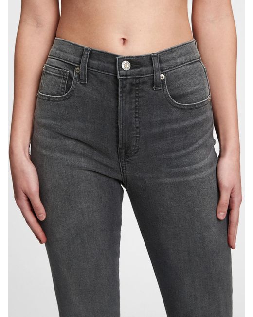 Gap Denim High Rise True Skinny Jeans With Washwell in Washed Black (Black)  - Lyst