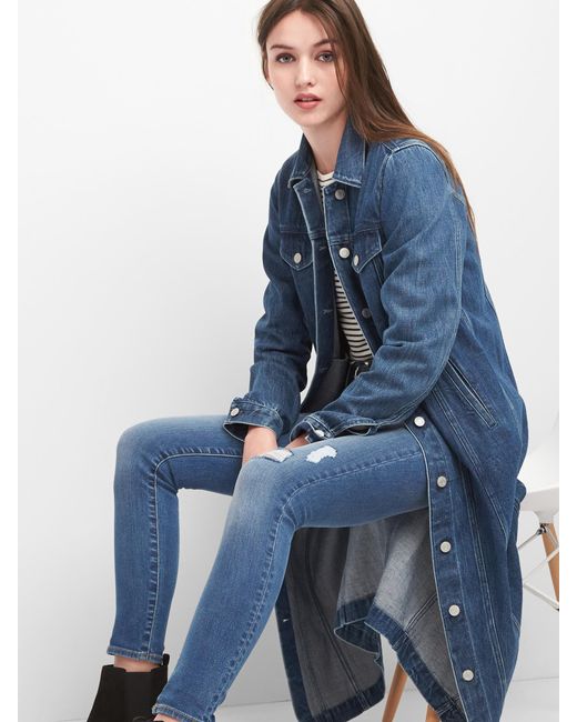 Gap Icon Denim Duster Jacket in Blue | Lyst