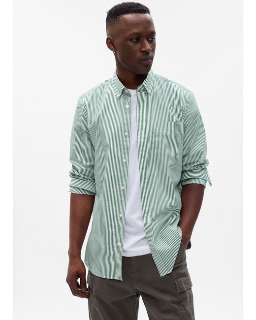Camicia Regular Fit di Gap in Green da Uomo