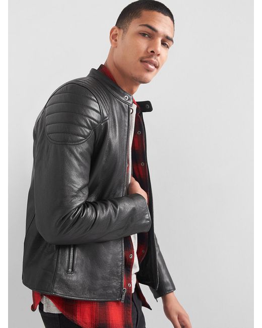 gap leather biker jacket