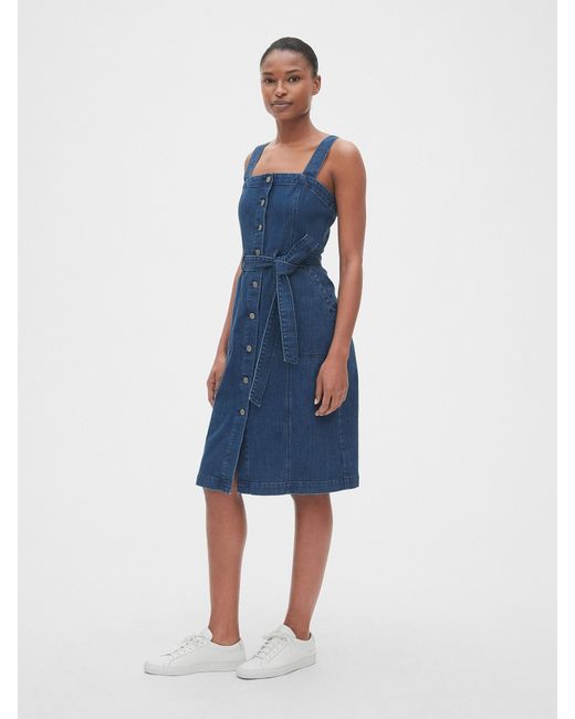 Gap Apron Button-front Denim Dress in 