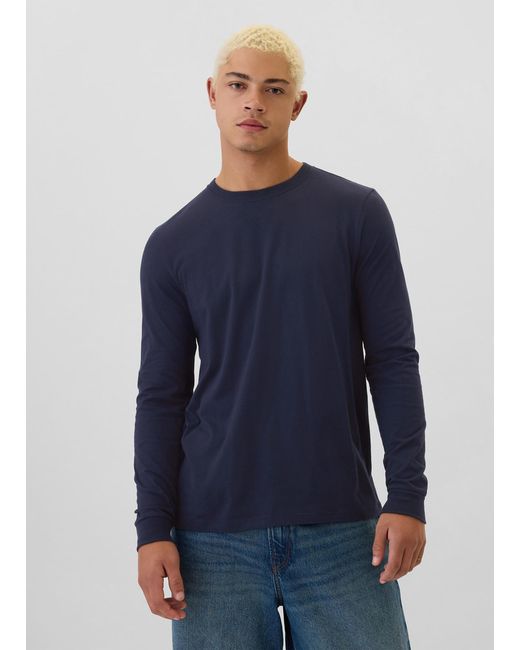 T-shirt a maniche lunghe in cotone di Gap in Blue da Uomo