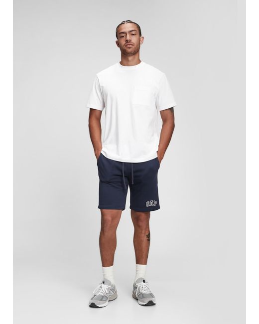 Bermuda in felpa con ricamo logo di Gap in White da Uomo