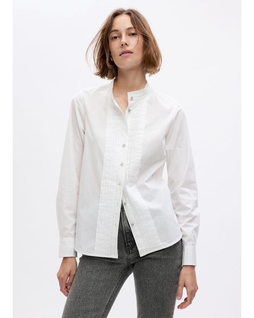 Camicia in cotone bio con bottoni gioiello di Gap in White