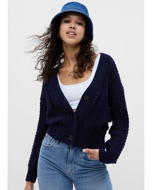 Cardigan in cotone crochet di Gap in Blue