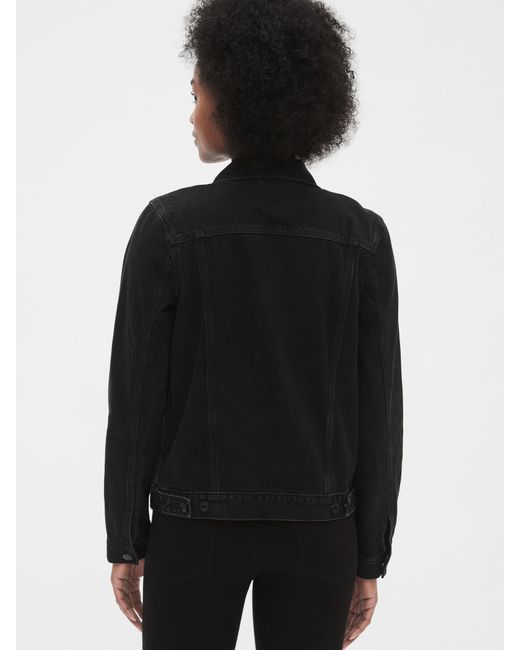 gap icon denim jacket black