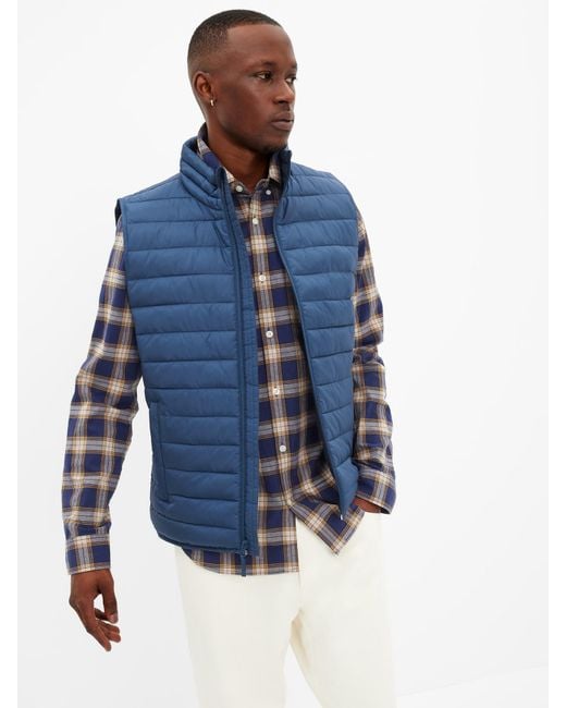 GAP Factory Synthetic Coldcontrol Puffer Vest in Blue for Men | Lyst
