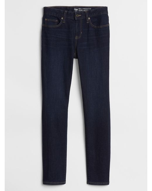 mid rise real straight jeans