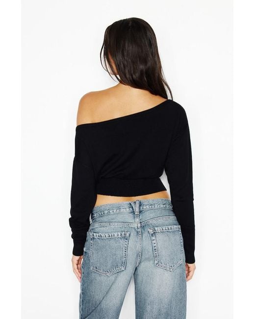 Garage Black Off Shoulder Reset Long Sleeve Top