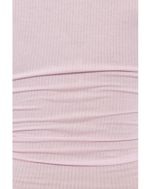 Garage Pink Sheer Ribbed Slouchy Pants