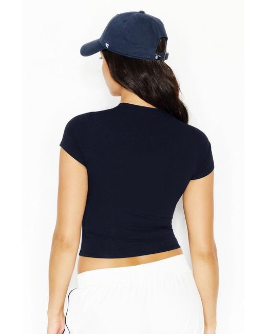 Garage Blue Supersoft Crewneck Cropped T-Shirt