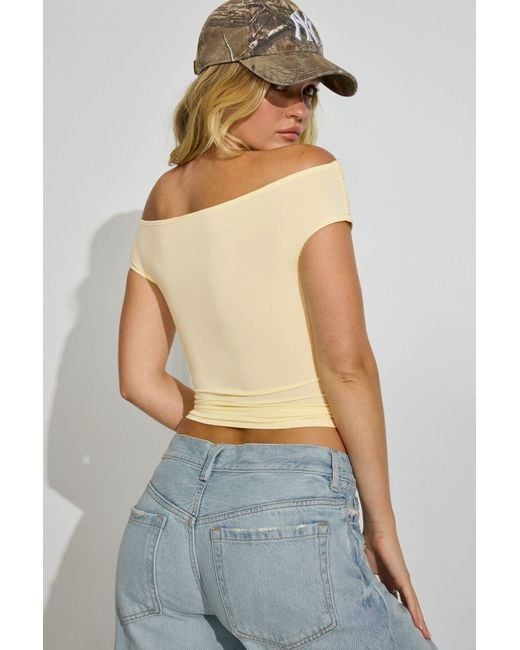 Garage Multicolor Smooth Off Shoulder T-Shirt