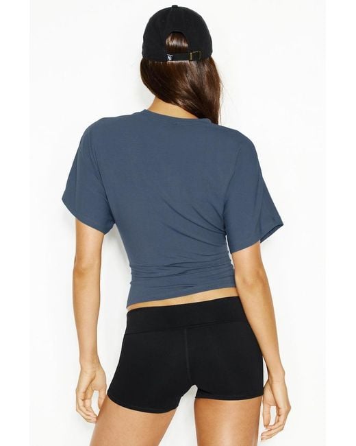 Garage Blue Snatch Waist Dolman T-Shirt