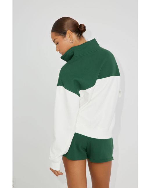 Garage Green Fleece Half-zip Sweater