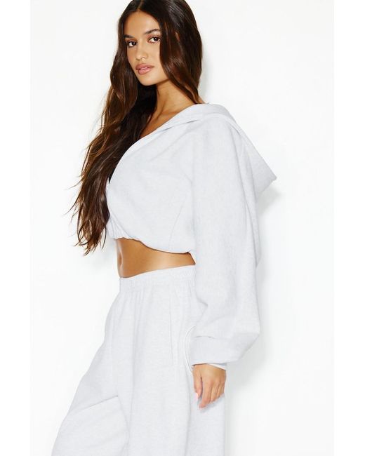 Garage White Cocoon Zippie With Bungee Drawstring