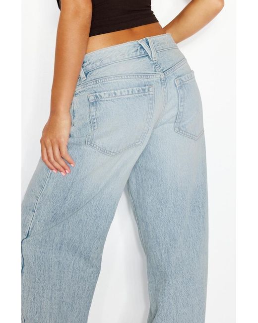 Garage Blue Low Rise Baggy Jeans