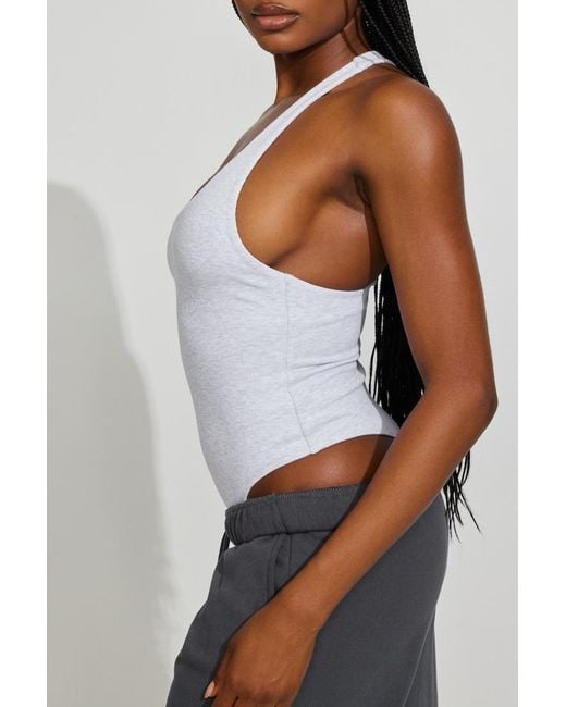 Garage White Snatchrib Racerback Bodysuit
