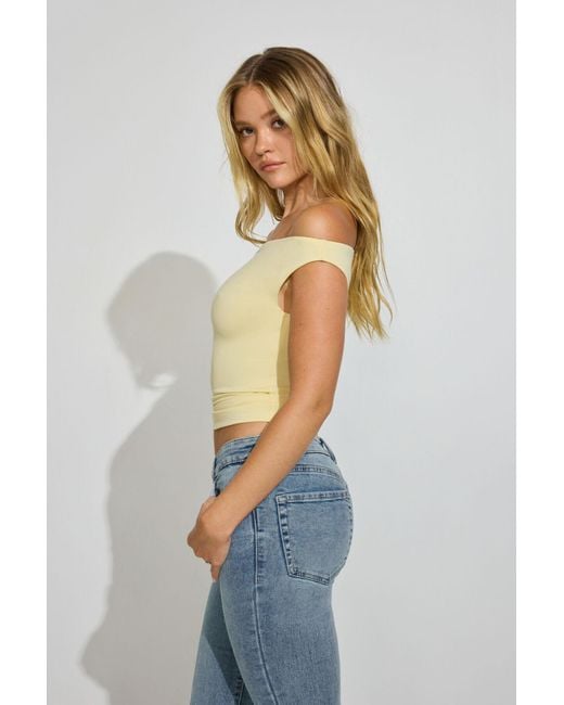 Garage Yellow Clean Off Shoulder Top