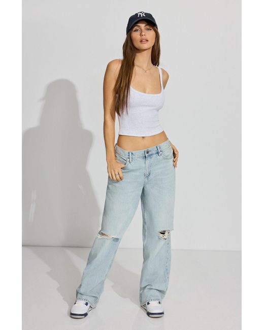 Garage White Ribbed Scoop Cami Top