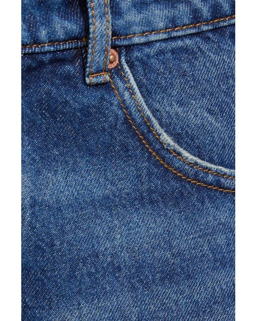 Garage Blue Denim Relaxed A-Line Shorts