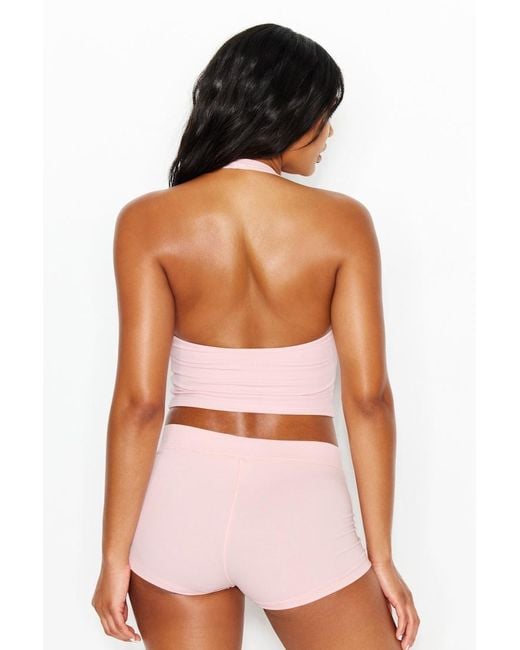 Garage Pink Active Wrap Halter Top