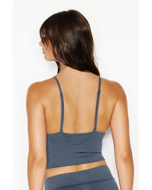 Garage Blue Active Seamless V-Neck Cami Top
