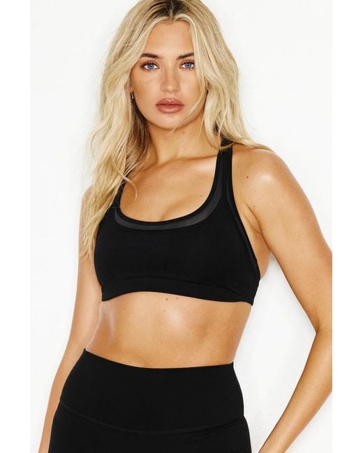 Garage Black Active Layered Mesh Bra