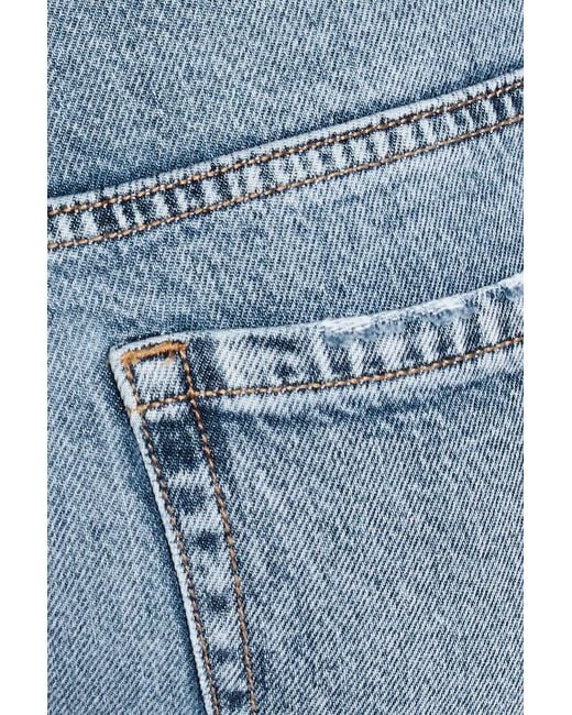 Garage Blue Low Rise Straight Jeans