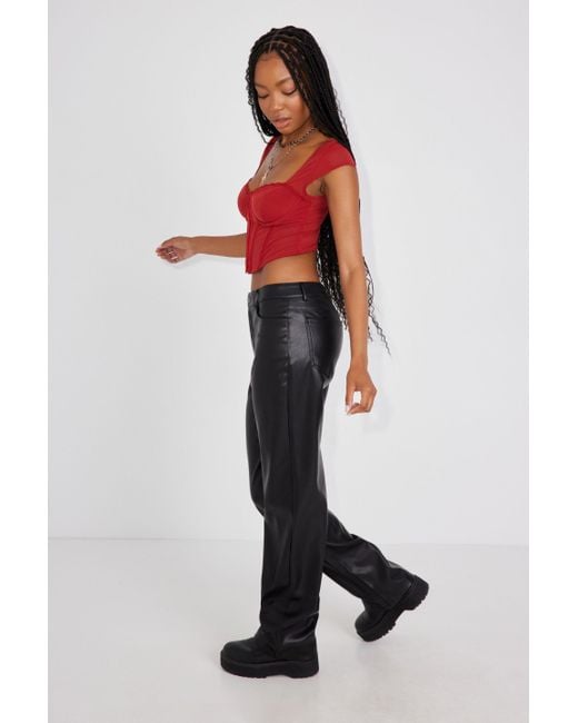 Garage Multicolor Faux Leather Straight Pant